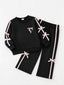 Girls black Bow Style SweatShirt & trouser