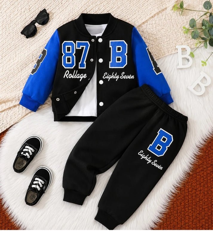 Boys black & blue Jacket & Trouser-kids clozet - Kids Clozet