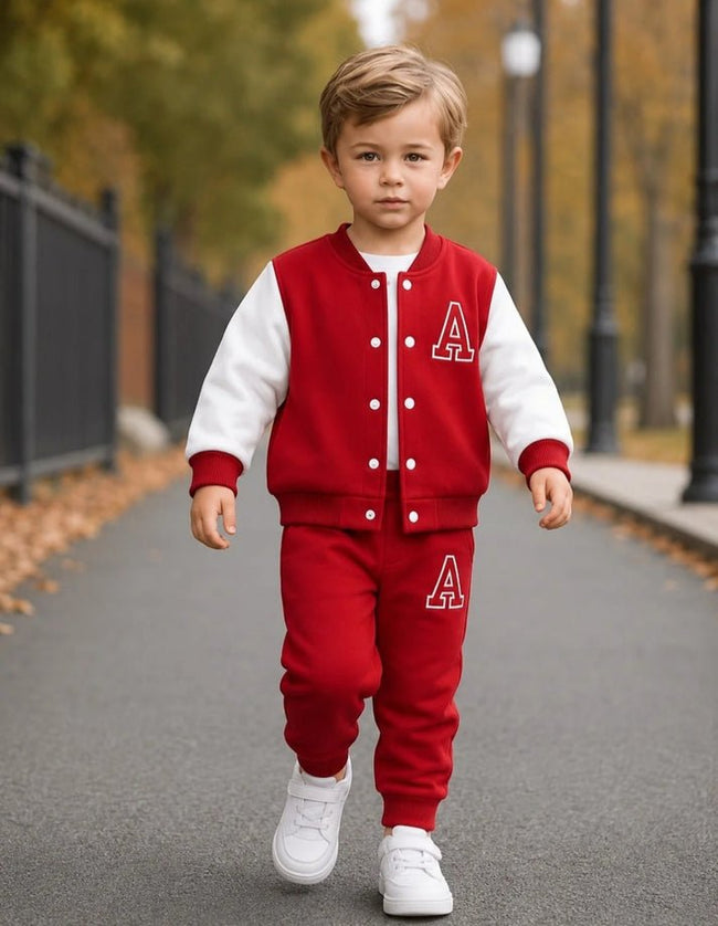 Boys red Jacket & Trouser-kids clozet - Kids Clozet Hover Image