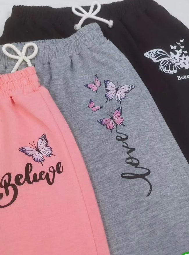 Girls Butterfly Print Trouser-kids clozet Main Image