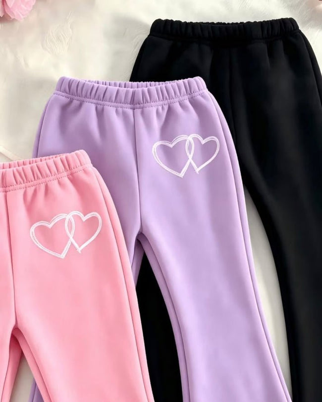Girls Heart Print Trousers-kids clozet Main Image