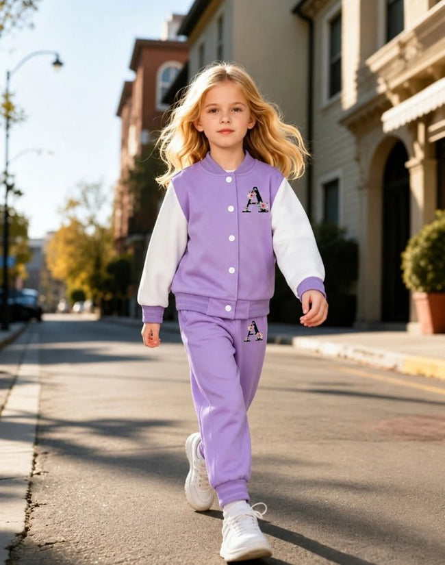 Girls lilac Winter Suit with Jacket-kids clozet - Kids Clozet Hover Image