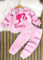 Girls Pink Barbie Printed Winter Suit-kids clozet - Kids Clozet