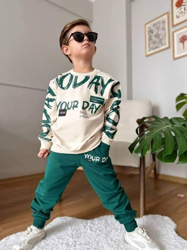 Trendy Your Day Two Piece Boys Sweatshirt & trouser Hover Image