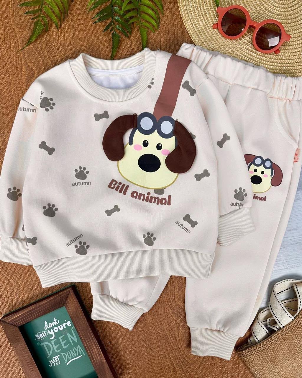 Adorable Two-Piece "Bill Animal" Kids' Sweatshirt & trouser