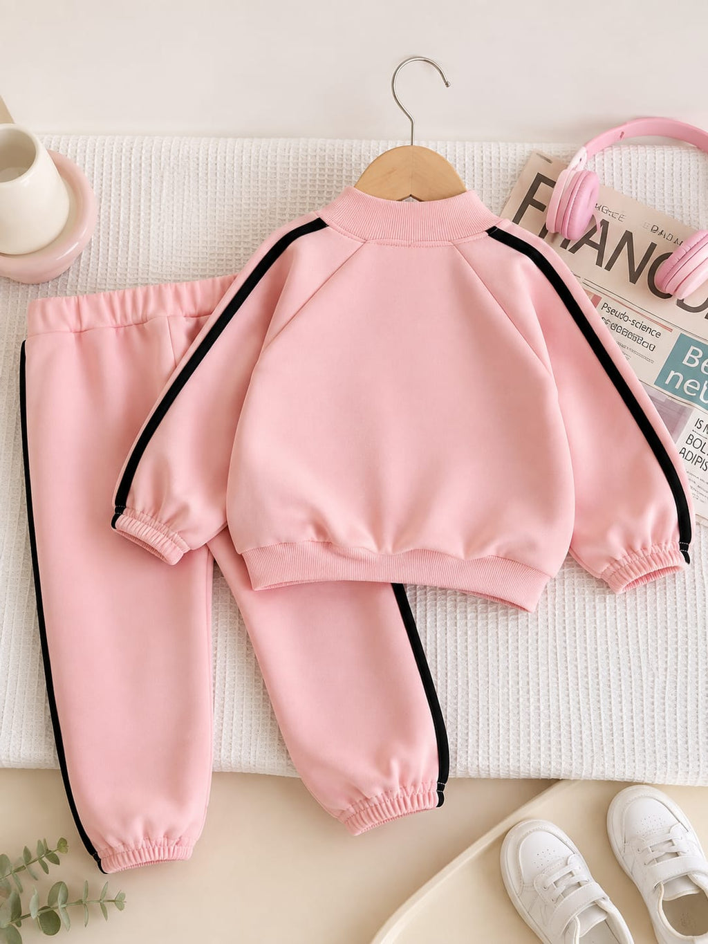 Cute Baby Pink Zipper & trouser