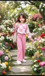 Elegant Pink Checkered Bow-Style Sweatshirt aur Matching Loose Flapper