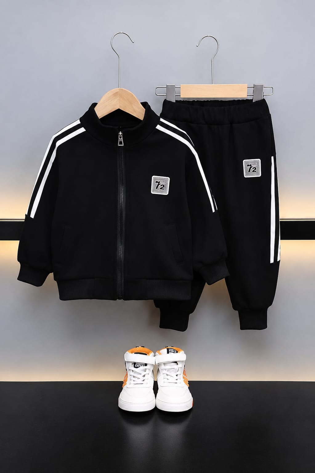 Boys stylish and classy black zipper with trouser